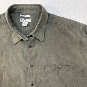 Ron Chereskin Men's Sueded Luxe Shirt Olive Green Sz Extra Large XL  Long Sleeve